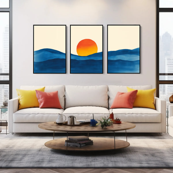 A Framed Minimal Sunset Wall Decor.