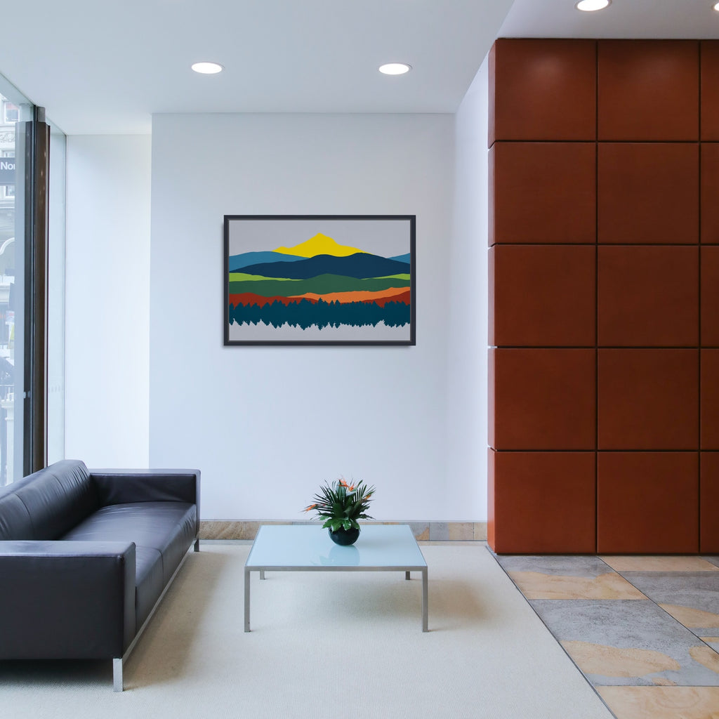 A minimalist mid century modern nature canvas art.