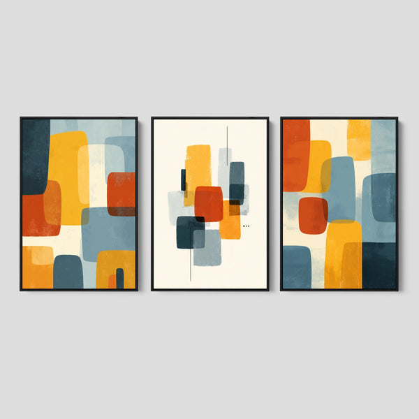 Mid Century Modern Abstract Canvas Wall Art