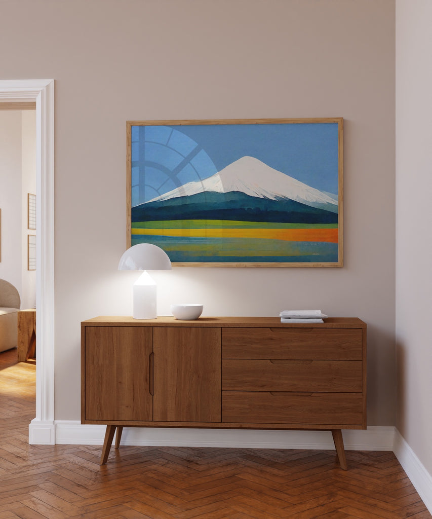 A large minimal mountain landscape wall art framed or unframed.