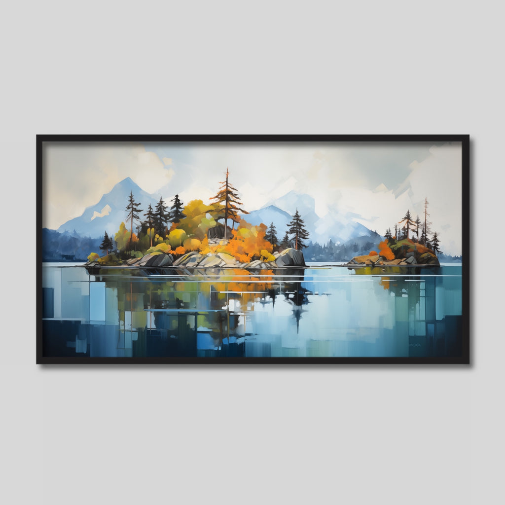 Modern Contemporary Lake Nature Canvas Wall Art.