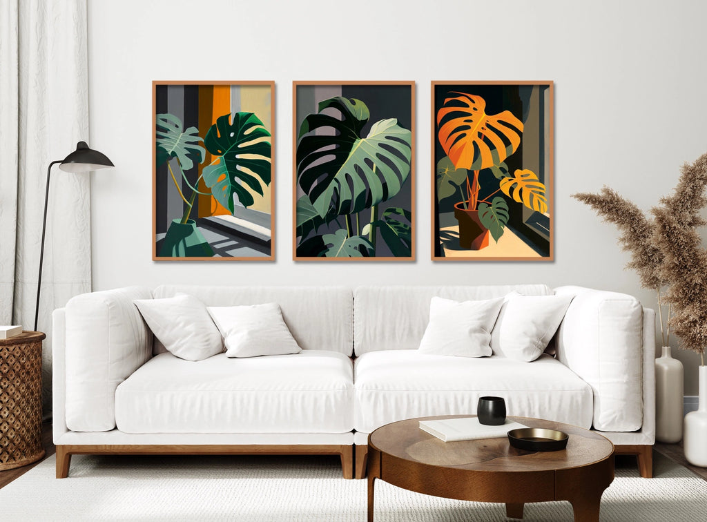 A set of three boho art prints on fine art paper or canvas, framed or unframed.