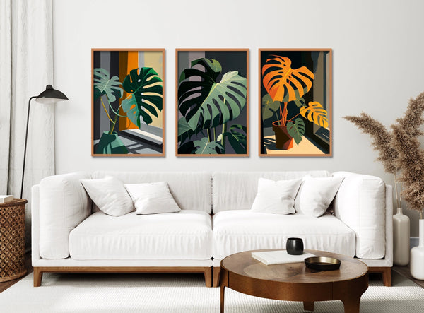 A set of three boho art prints on fine art paper or canvas, framed or unframed.