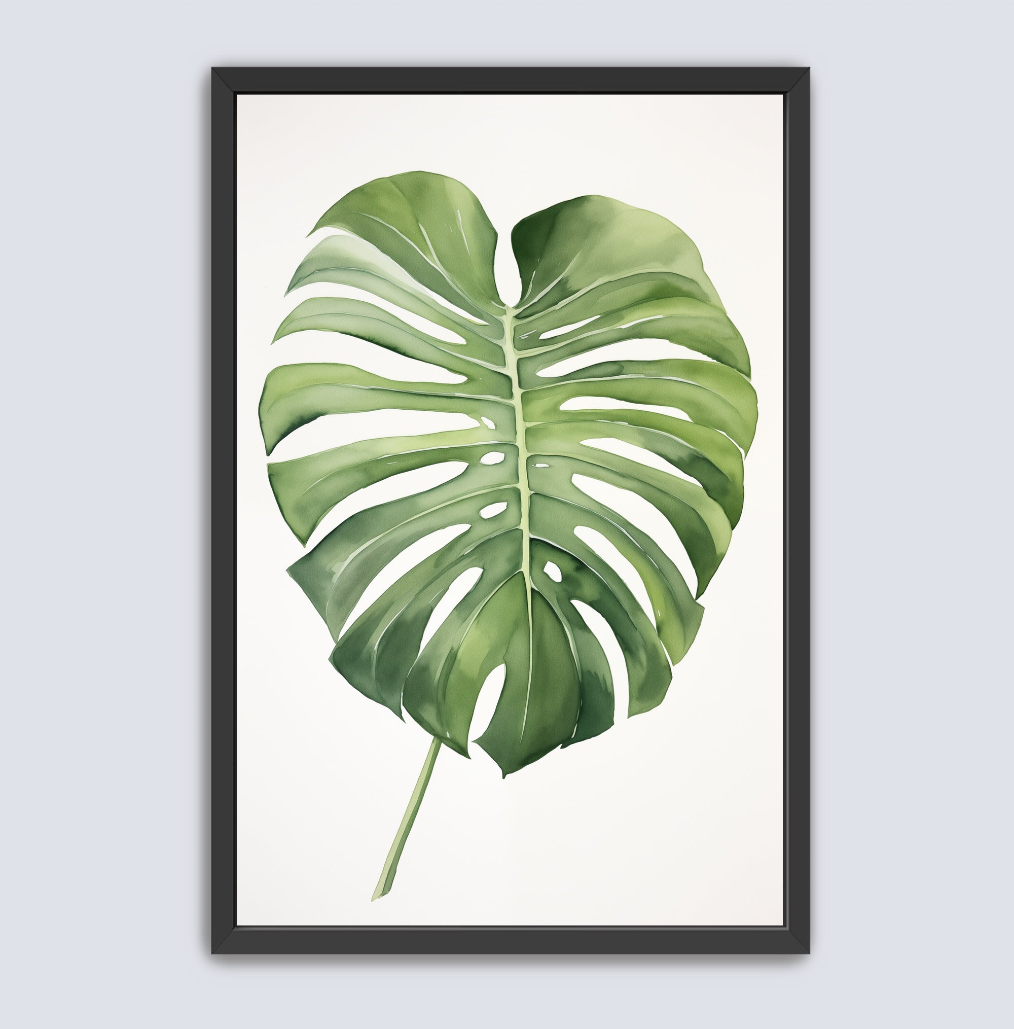 monstera picture frame Watercolor Monstera Wall Art Print