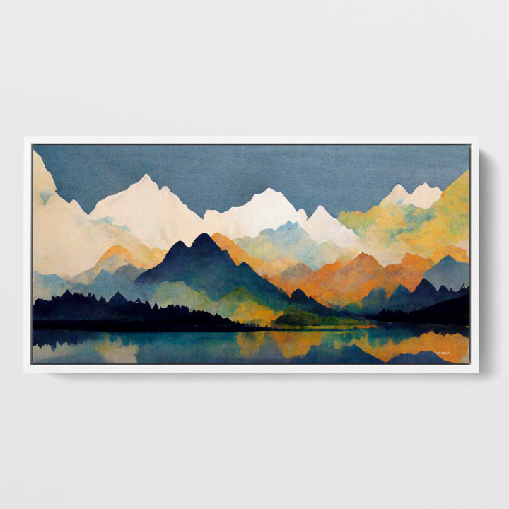 Oversized horizontal mountain landscape wall art print.
