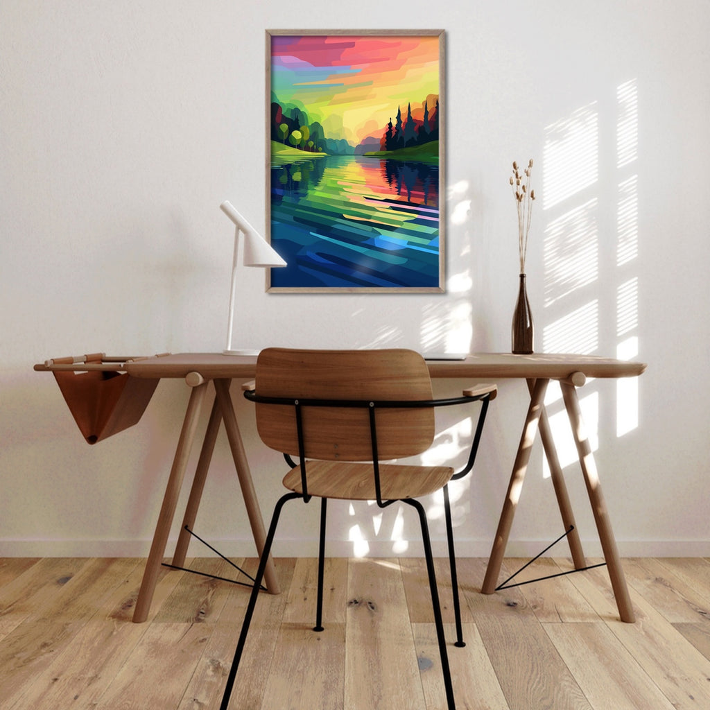 A minimalist vibrant nature canvas wall art.