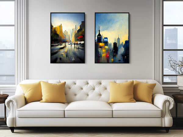 New York City Abstract Wall Art Set