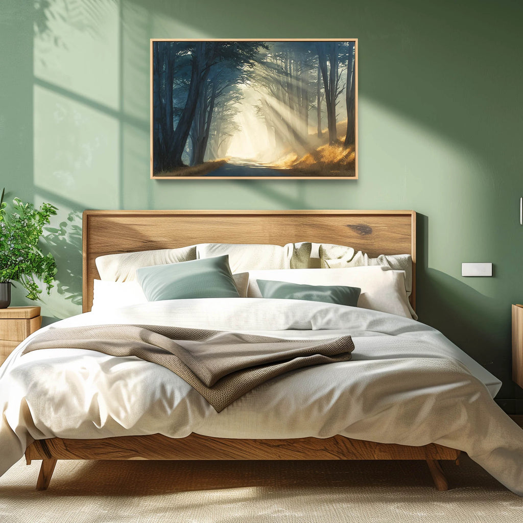 A Georgia Forest Landscape Art Print in Muted Tones.