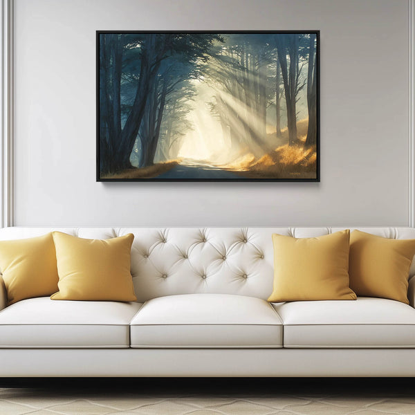 A Framed Oak Tree Painting on Stretched Canvas.