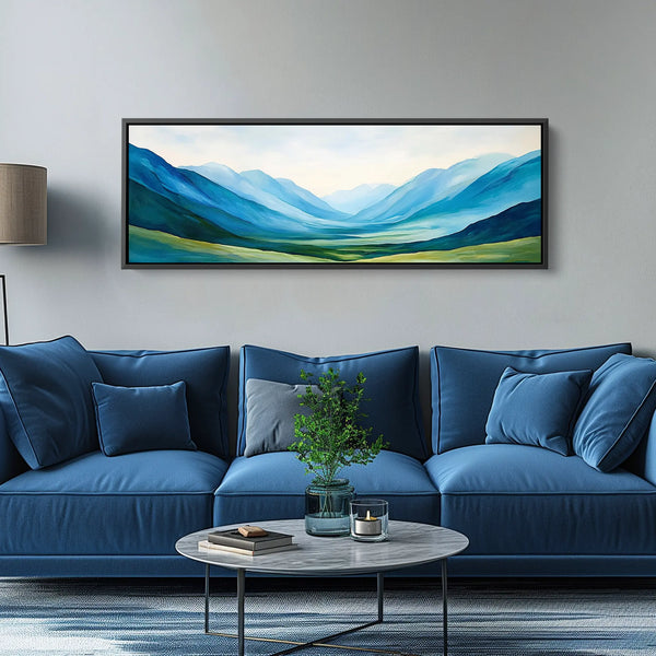 A Long Green and Blue Scenery Art.