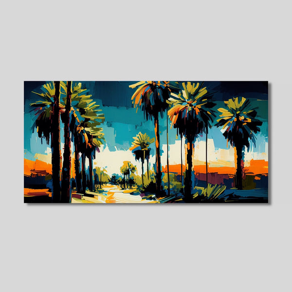 Mid Century Modern California Artwork in Green, Blue and Orange.