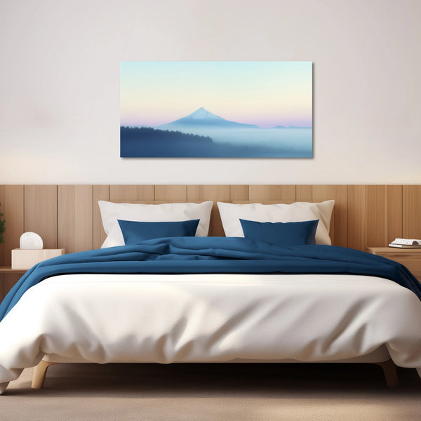 A horizontal mountain living room decor featuring Mt. Hood.