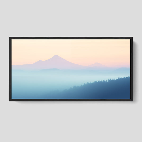 A Framed Mount Rainier and Seattle Landscape Art Print.