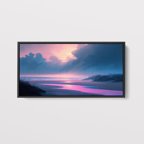 A large horizontal abstract scenery canvas art.