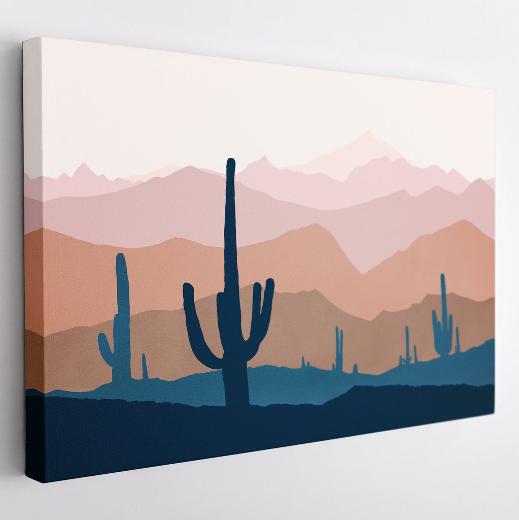 A minimalist Southwestern landscape canvas art.