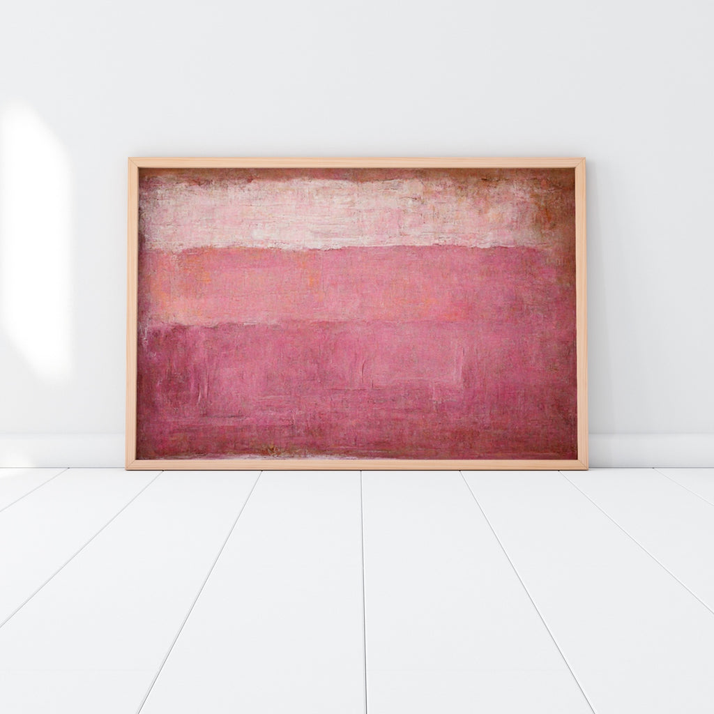 A minimal contemporary abstract artwork in shades of pink.