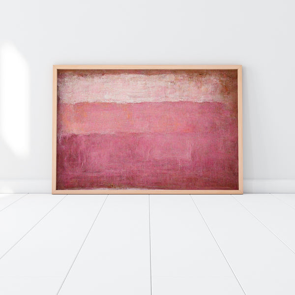 A minimal contemporary abstract artwork in shades of pink.