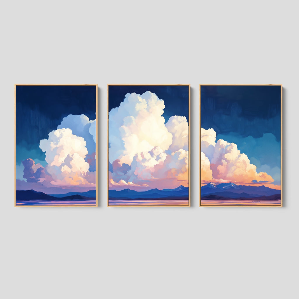 Storm Cloud Wall Art – Set of 3 Framed Prints.