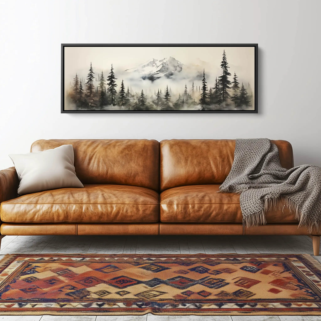 An extra wide PNW Mountain Wall Art for Living Room.