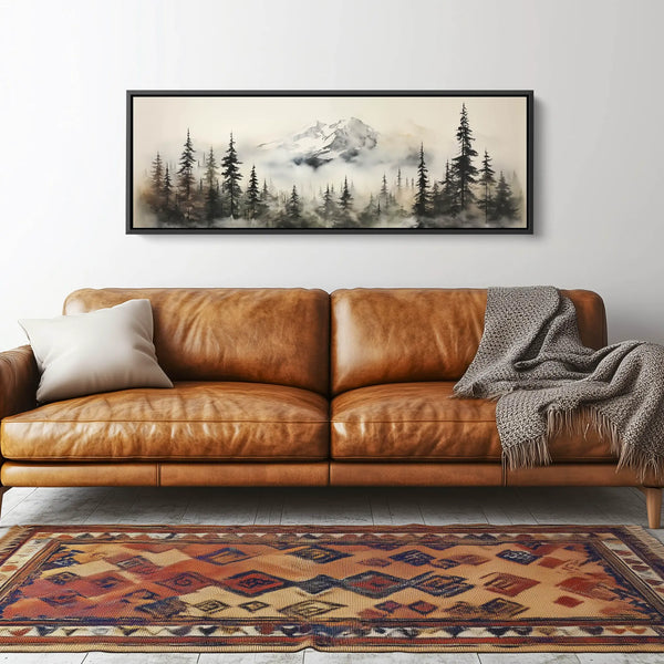 An extra wide PNW Mountain Wall Art for Living Room.