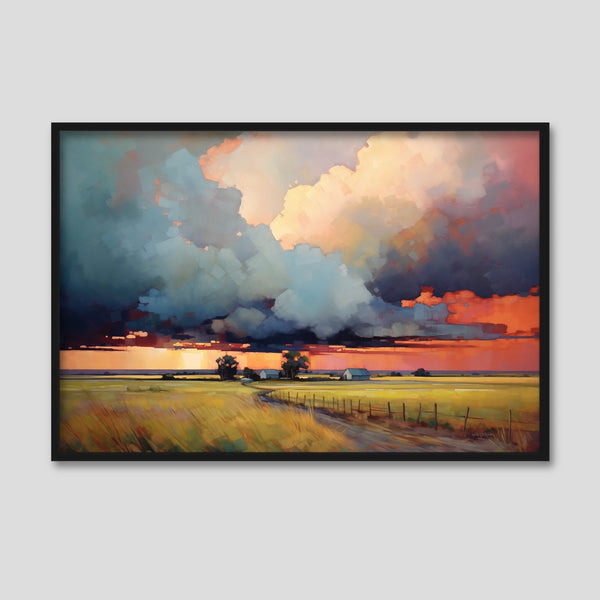Framed Modern Farmhouse Artwork in vibrant hues.