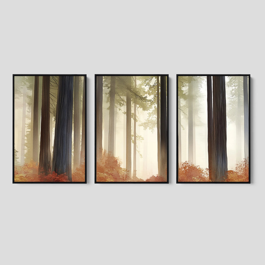 Set of 3 Redwood Forest Prints.