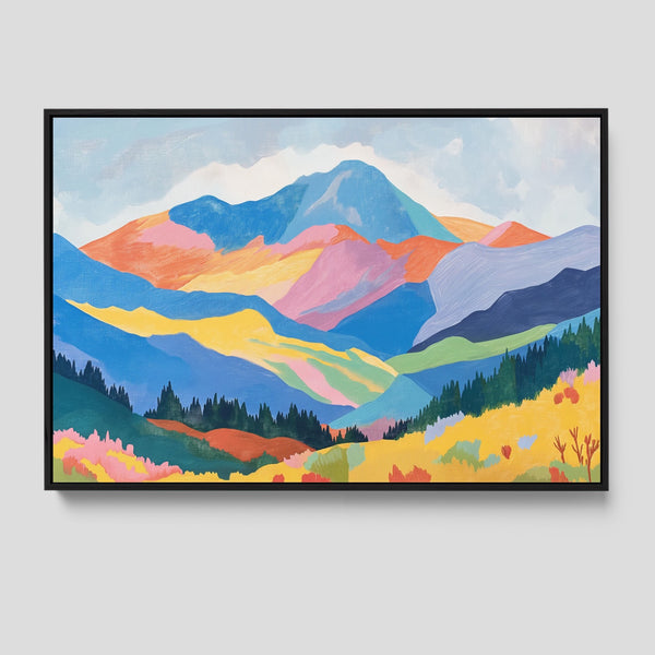 Colorful Pastel Mountain Artwork.