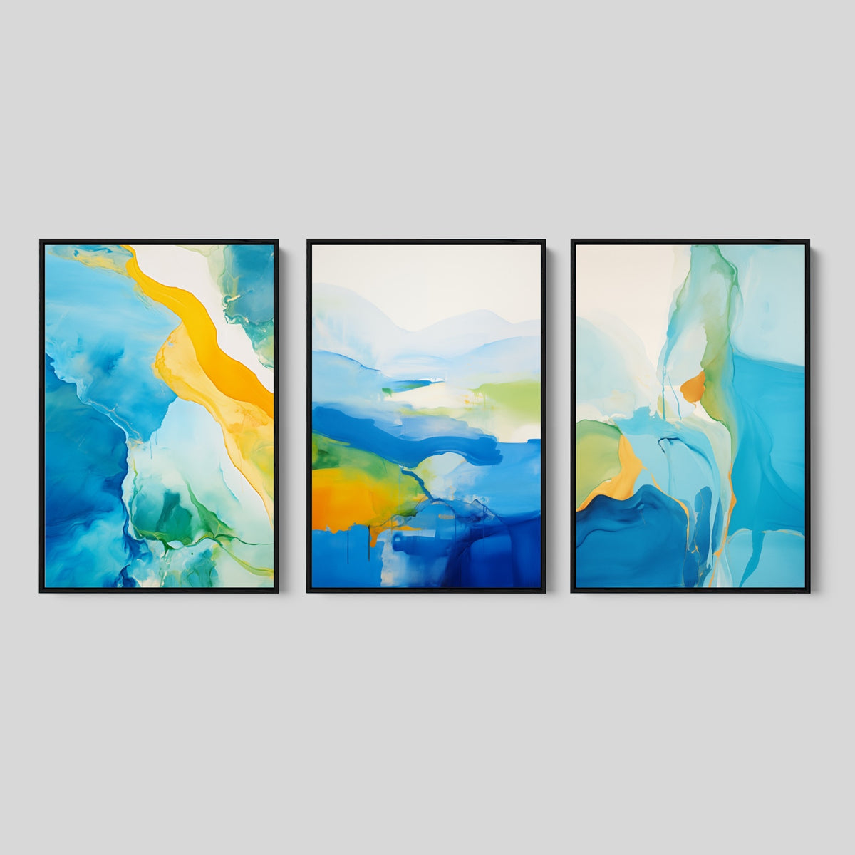 Abstract Set Modern Flowing Abstract Wall Art Set – Hellström Prints