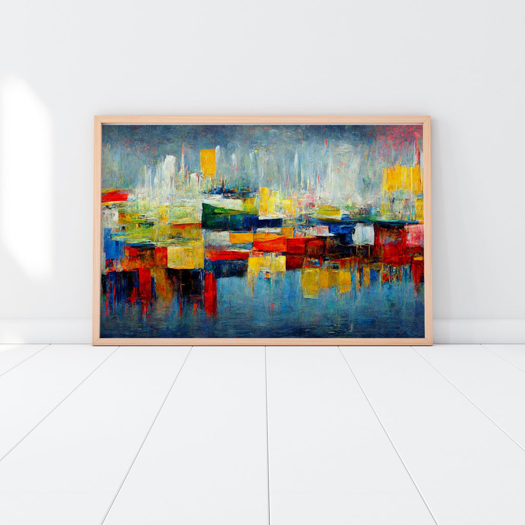 A large abstract acrylic canvas artwork, ready to hang.