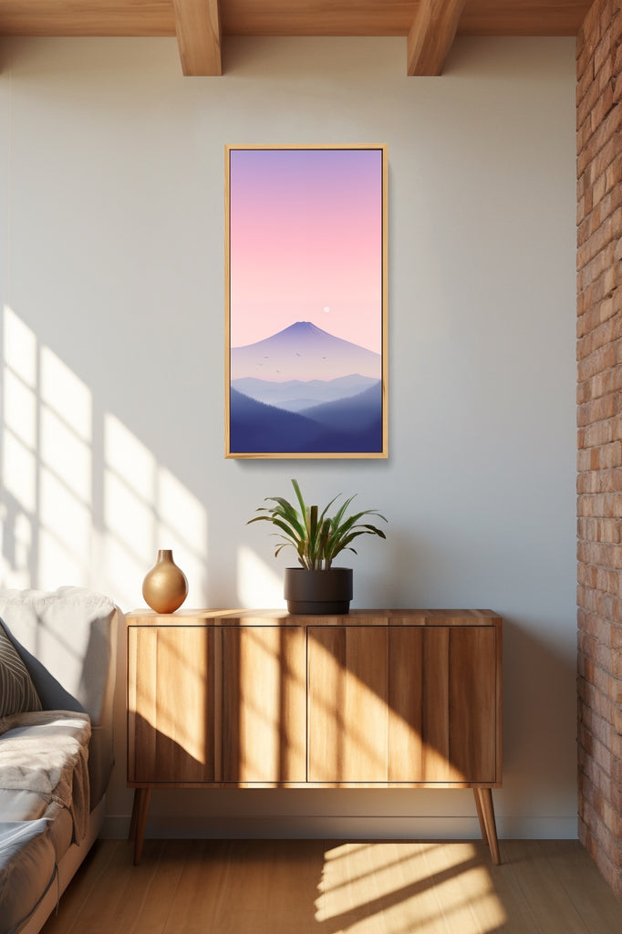 An extra long wall art print featuring Mount Fuji.