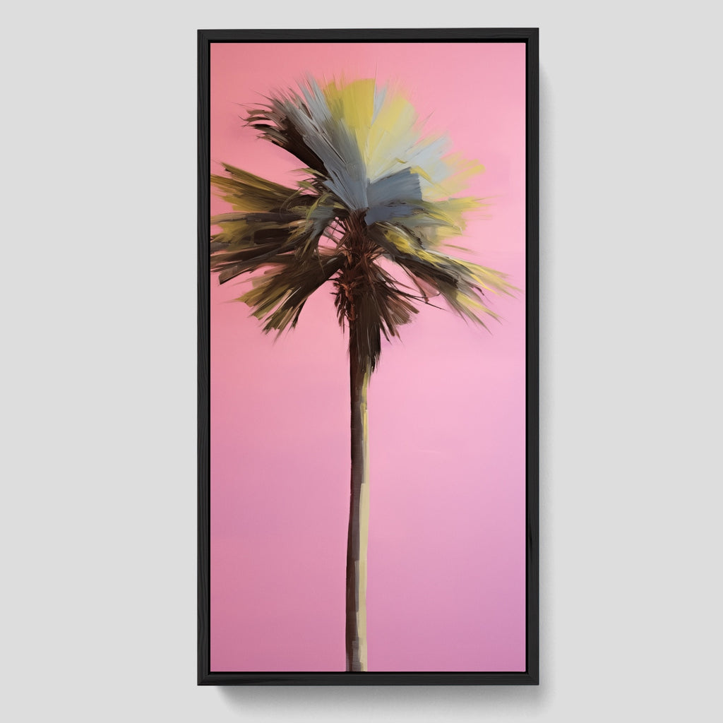 Long Vertical Mid Century Palm Tree Print.