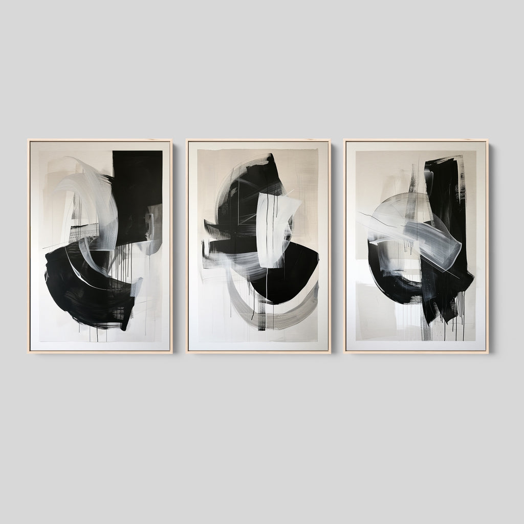 Large Abstract Neutral Home Decor Set.