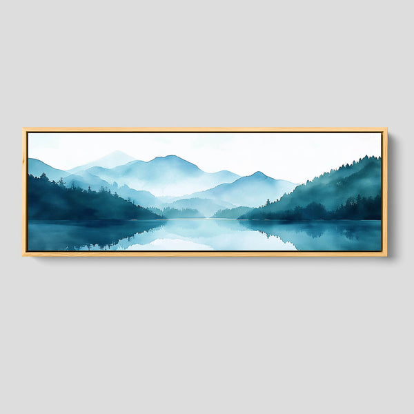 A Blue Watercolor Landscape Print.