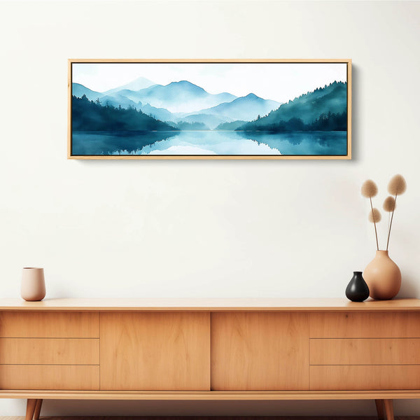 A Misty Lake and Mountain Wall Art.