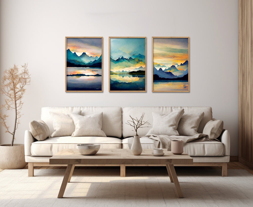 Modern Abstract Mountain Artwork Set.