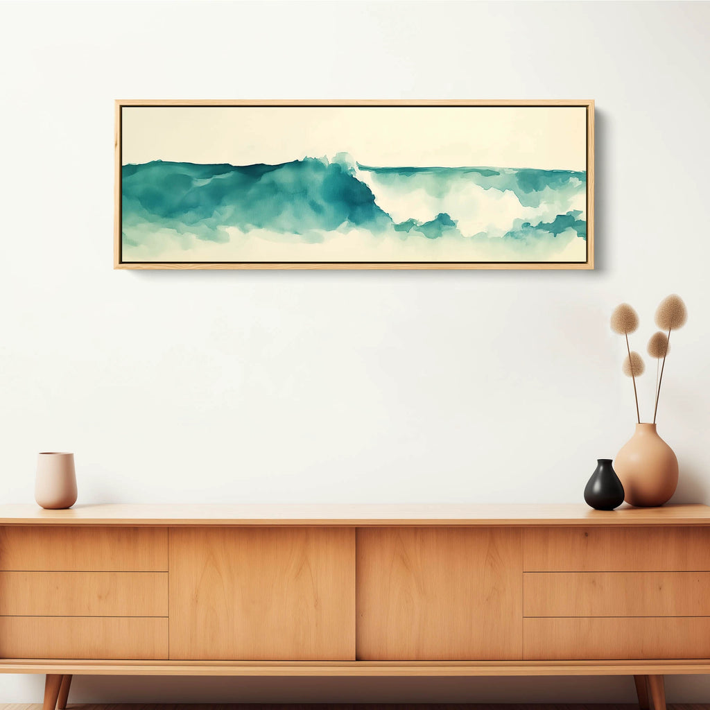 A Minimalist Ocean Watercolor Painting.