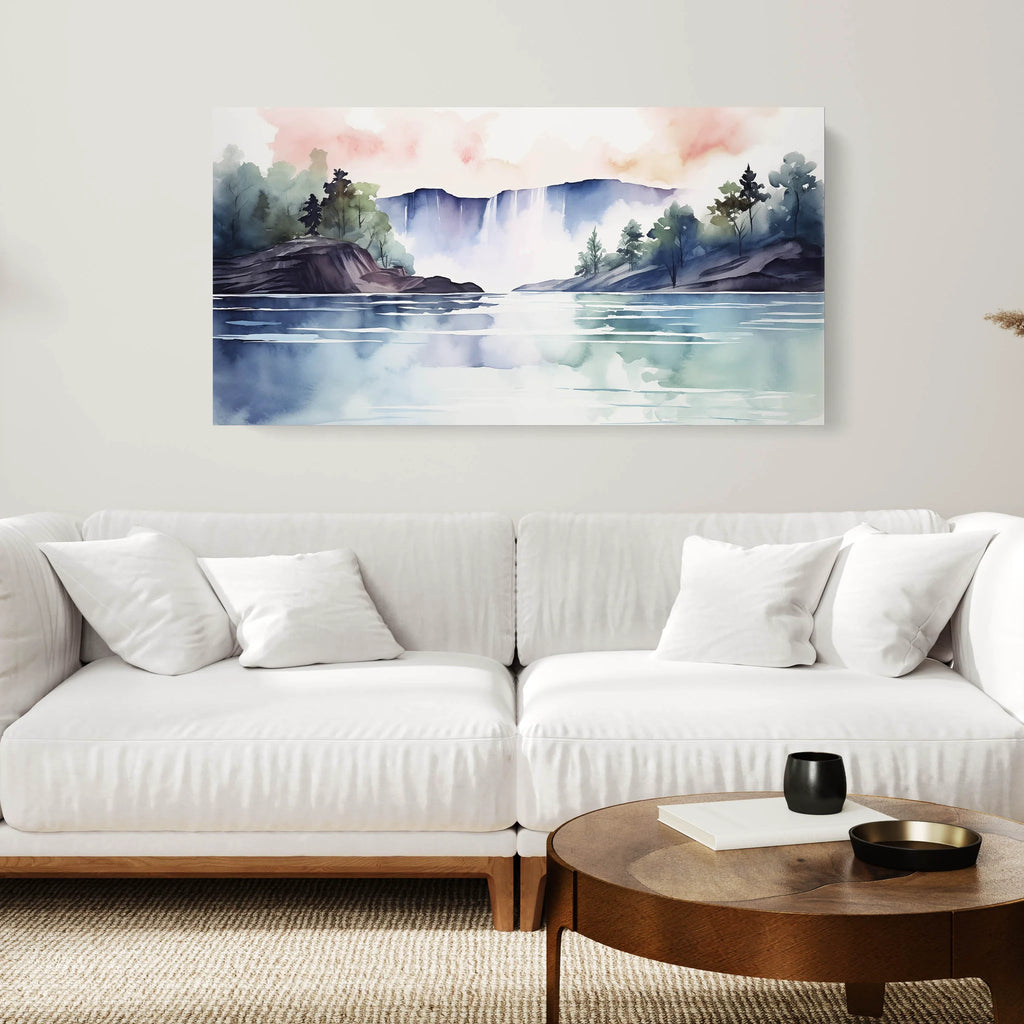 A tranquil nature painting in soft hues.
