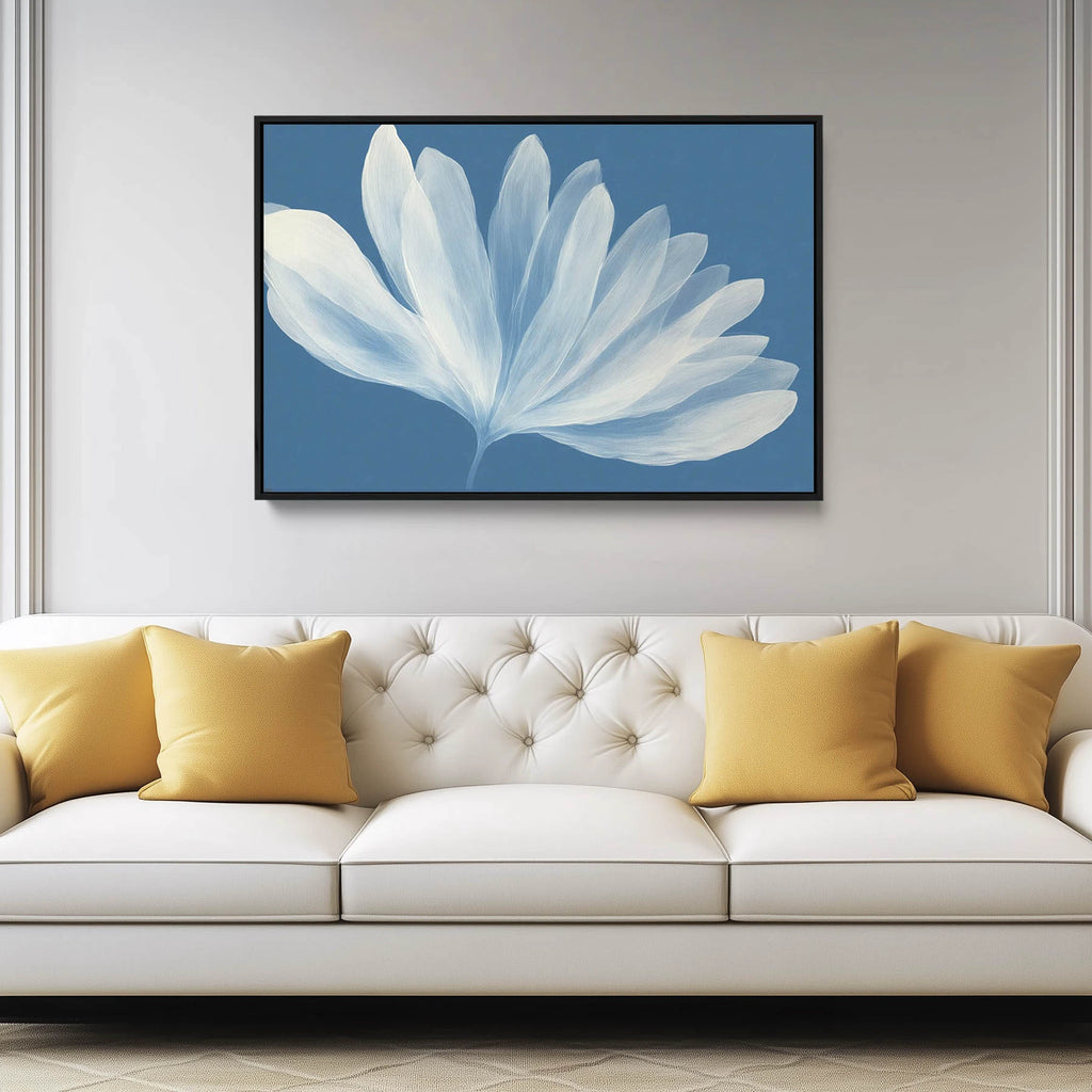 Framed Botanical Wall Art in Blue and White.