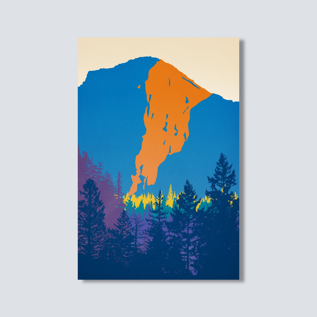 A minimalist Yosemite National Park Canvas Poster in Vibrant Hues.