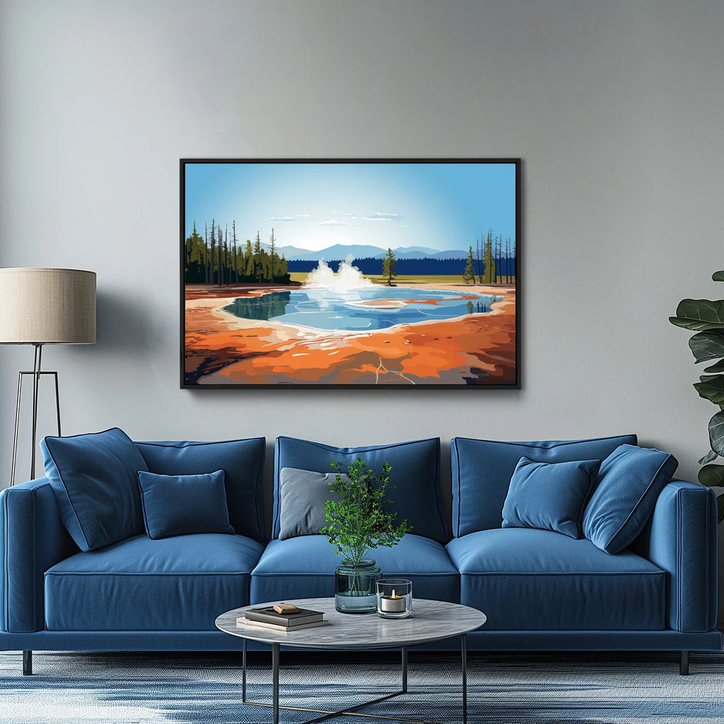 Framed Nature Artwork featuring Yellow Stone National Park.