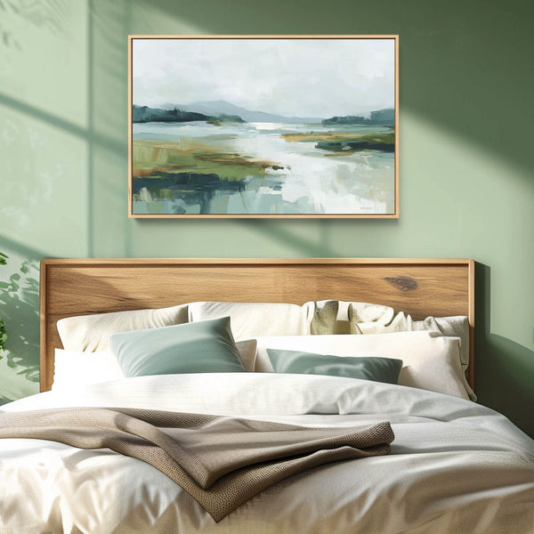 Sage Green Wall Art – Abstract Landscape Print – Hellström Prints