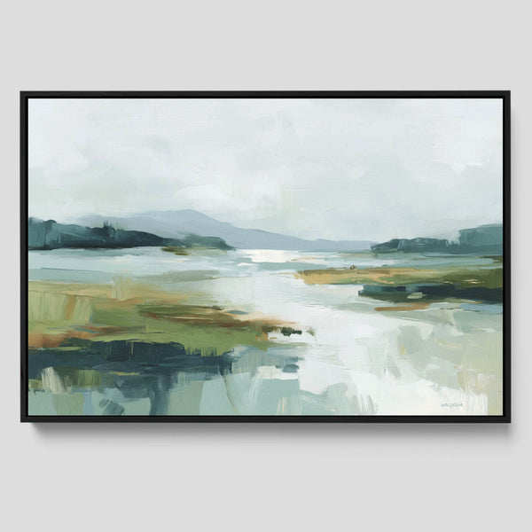 Sage Green Wall Art – Abstract Landscape Print – Hellström Prints