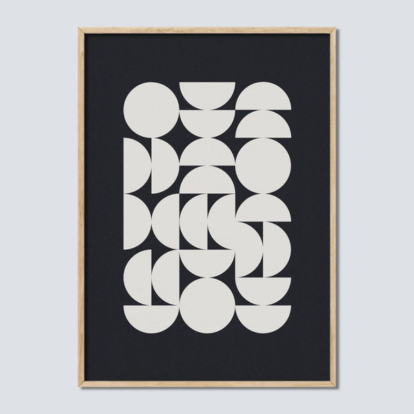 Geometric Neutral Wall Art in Cream and Black