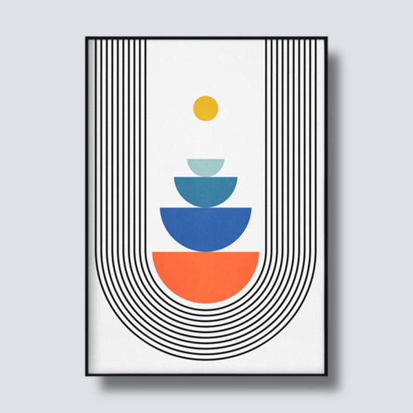 Mid Century Geometric Canvas Art Print
