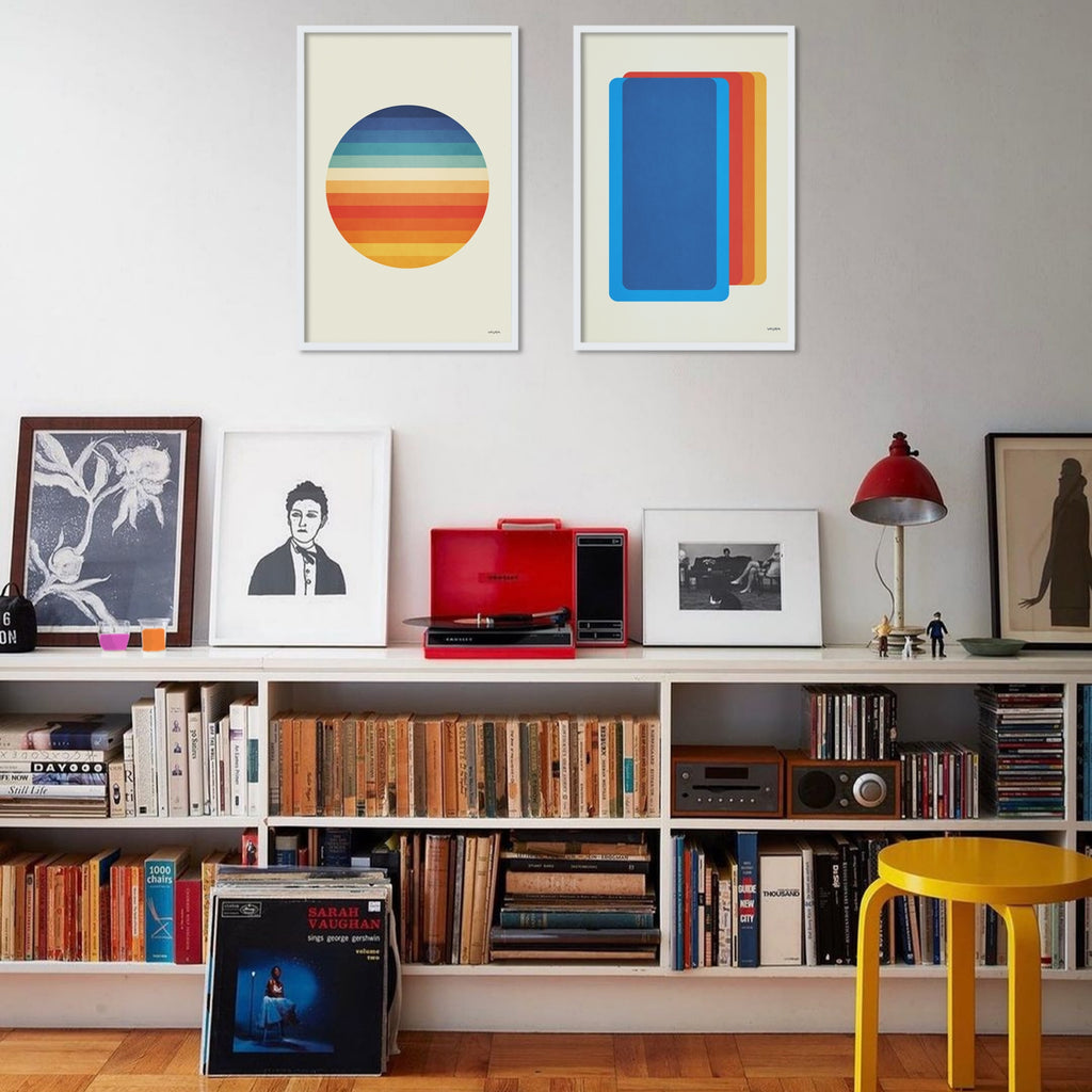 A set of two retro minimalist wall art prints.