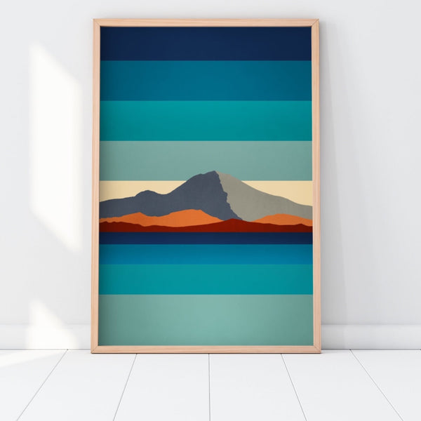 Minimalist Mount Rainier Artwork on Canvas