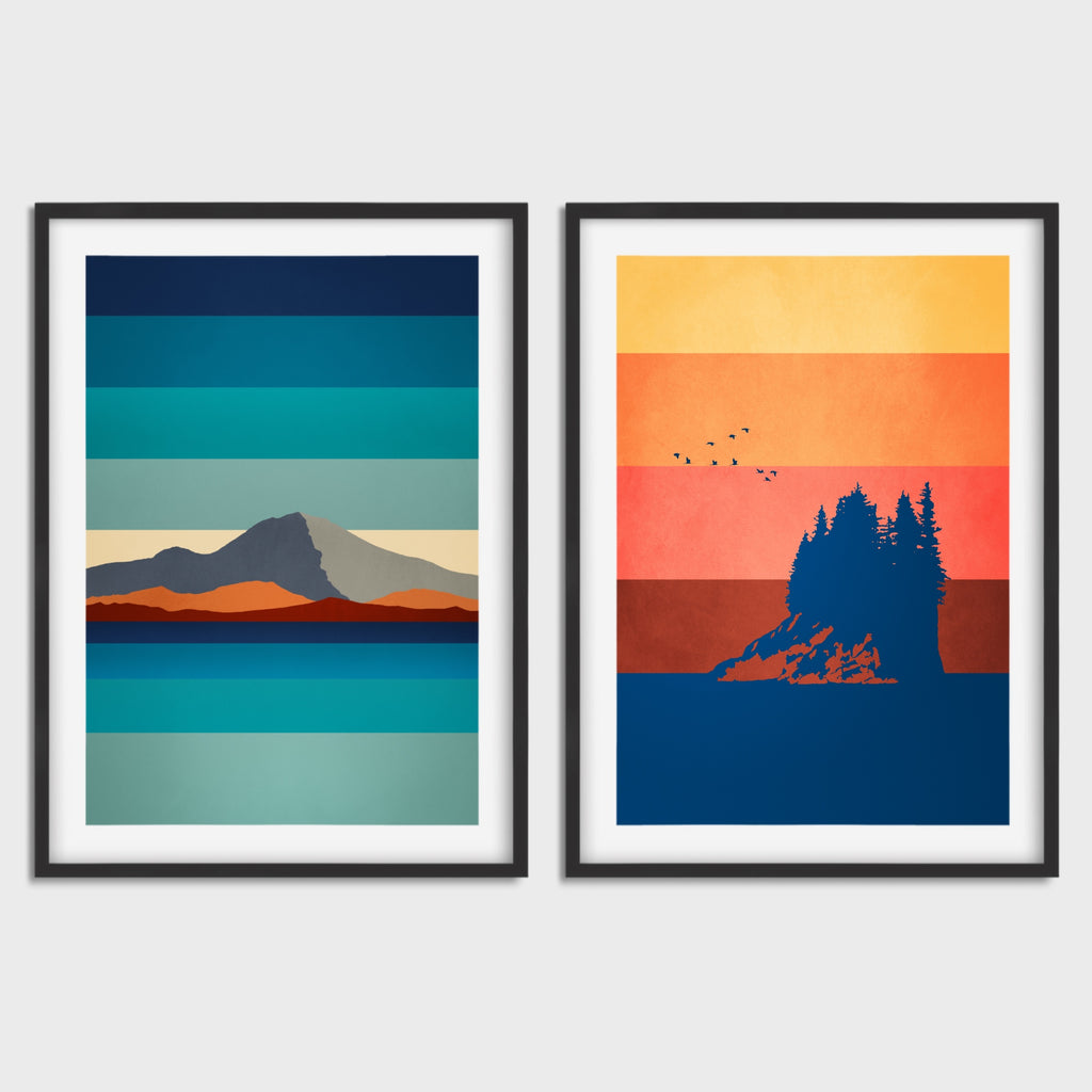 West Coast Canvas Home Decor Set in Blue and Orange.